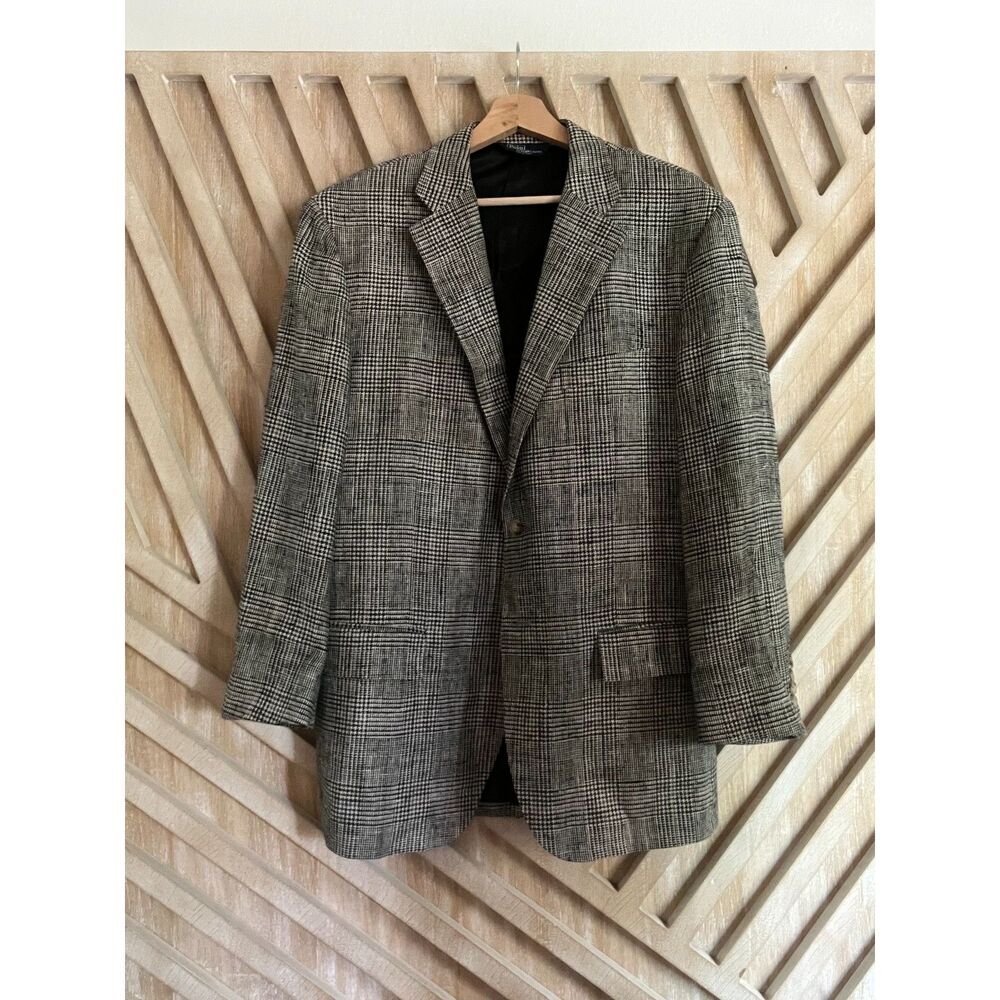 Polo by Ralph Lauren Made in Italy Silk Linen Prince of Wales Pattern